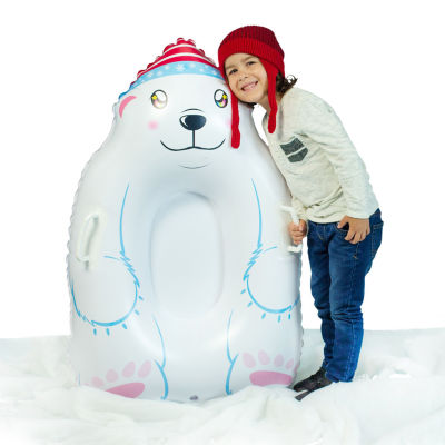 Pool Candy Polar Bear Inflatable Kids Snow Sled