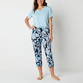 Liz Claiborne Womens 2-pc. Short Sleeve Capri Pajama Set