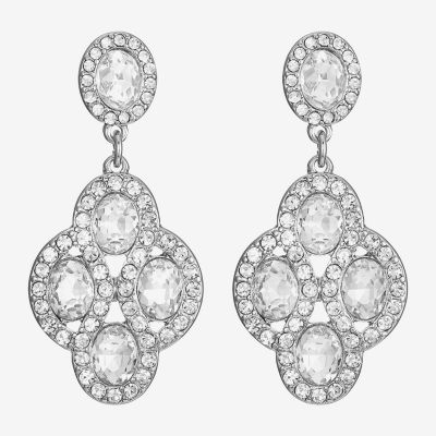 Monet Jewelry Timeless Silver Tone Womens Glass Hypoallergenic Drop Earrings