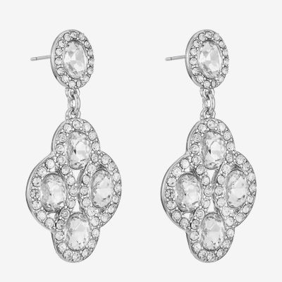 Monet Jewelry Timeless Silver Tone Womens Glass Hypoallergenic Drop Earrings