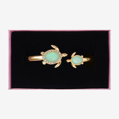 Monet Jewelry Turtle Glass Cuff Bracelet