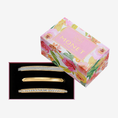 Monet Jewelry Two Tone 3-pc. Glass Bracelet Set