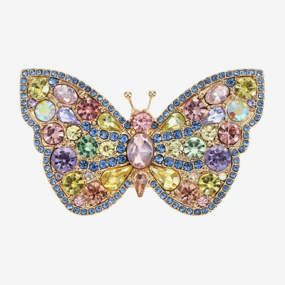 Monet Jewelry Glass Butterfly Pin