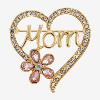 Monet Jewelry Mom Glass Heart Pin