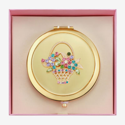 Monet Jewelry Flower Basket Compact Mirror