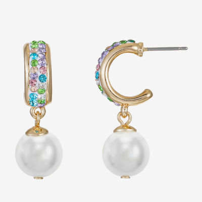 Monet Jewelry Huggie Glass Drop Earrings