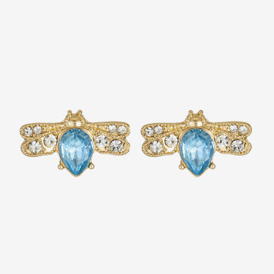 Monet Jewelry Gold Tone Bee Glass 12mm Stud Earrings