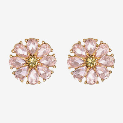 Monet Jewelry Glass Flower Clip On Earrings
