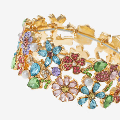 Monet Jewelry Glass Flower Stretch Bracelet