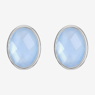 Monet Jewelry Glass 17mm Oval Stud Earrings