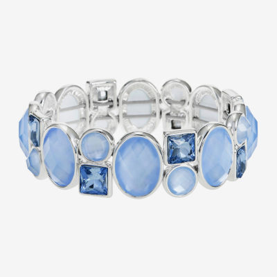 Monet Jewelry Glass Oval Square Stretch Bracelet