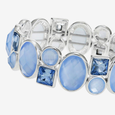 Monet Jewelry Glass Oval Square Stretch Bracelet