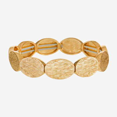 Monet Jewelry Gold Tone Womens Oval Stretch Bracelet