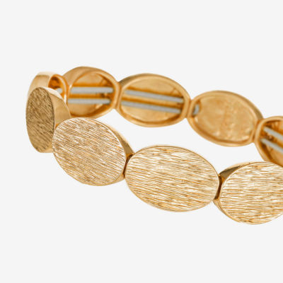 Monet Jewelry Gold Tone Womens Oval Stretch Bracelet