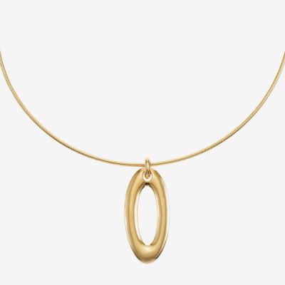 Liz Claiborne 18 Inch Omega Oval Pendant Necklace