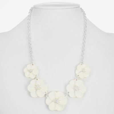 Liz Claiborne 17 Inch Rolo Flower Collar Necklace