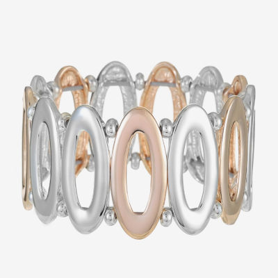 Liz Claiborne Tri Tone Oval Stretch Bracelet