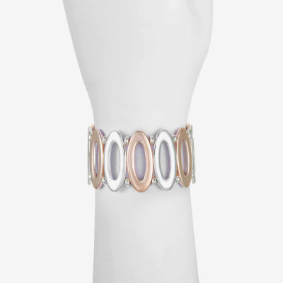 Liz Claiborne Tri Tone Womens Oval Stretch Bracelet