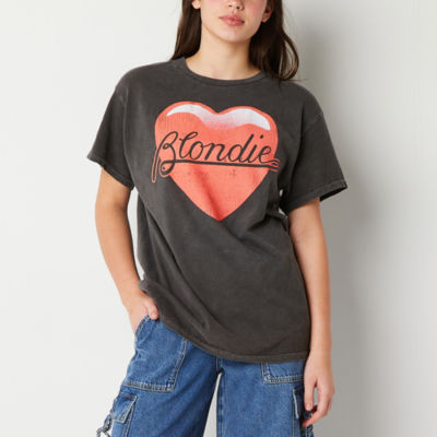 New World Juniors Blondie Heart Tee Womens Crew Neck Short Sleeve Graphic T-Shirt