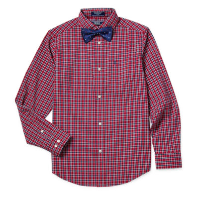 IZOD Little & Big Boys Point Collar Long Sleeve Shirt + Tie Set