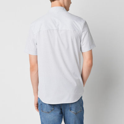 stylus stretch mens regular fit short sleeve button down shirt