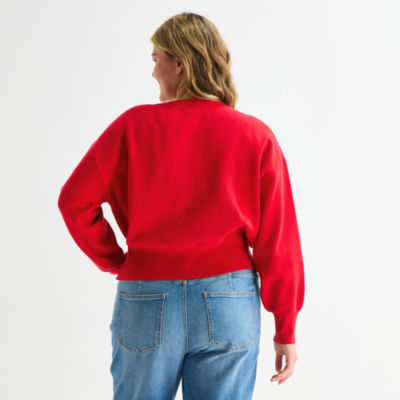 Forever 21 Juniors Plus Womens Crew Neck Long Sleeve Pullover Sweater