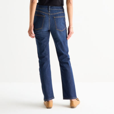 St. John's Bay Womens Mid Rise Straight Leg Jean