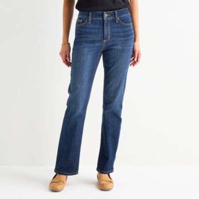 St. John's Bay Womens Mid Rise Straight Leg Jean