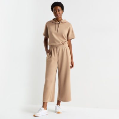 Stylus Womens Wide Leg High Rise Cropped Pant