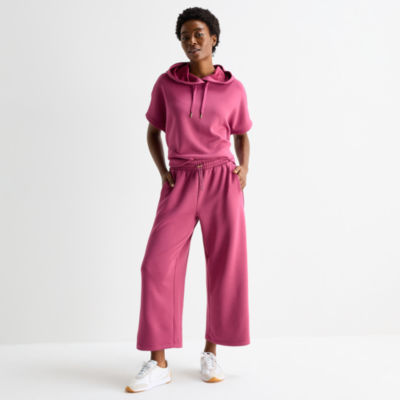 Stylus Womens Wide Leg High Rise Cropped Pant