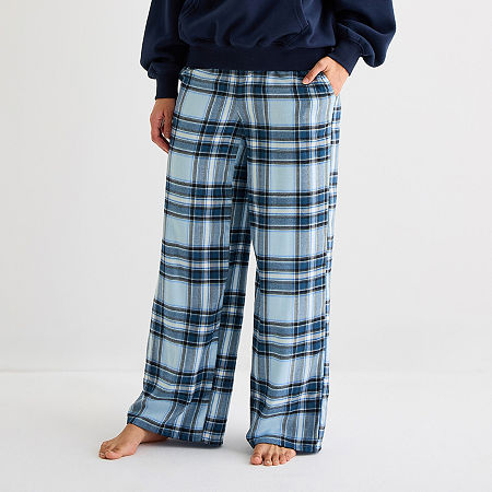 Arizona Body Womens Flannel Juniors Pajama Pants In Blue
