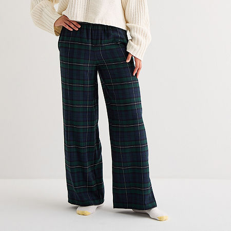 Arizona Body Womens Flannel Juniors Pajama Pants In Black