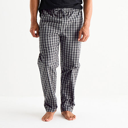 St. John's Bay Mens Poplin Pajama Pants In Gray