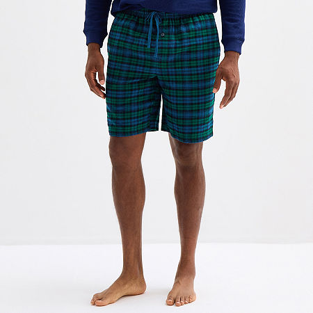 St. John's Bay Mens Flannel Pajama Shorts In Blue
