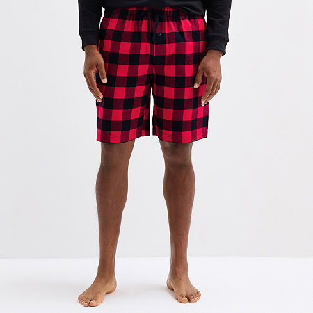 St. John's Bay Mens Flannel Pajama Shorts In Red