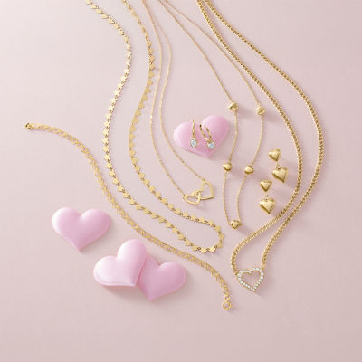 Gold Addiction Womens 10K Gold Heart 18 Inch Pendant Necklace