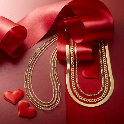 Made in Italy Womens 14K Gold 18 Inch Herringbone Chain Necklace