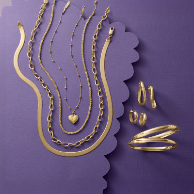 Womens 10K Gold 20mm Circle Round Hoop Earrings