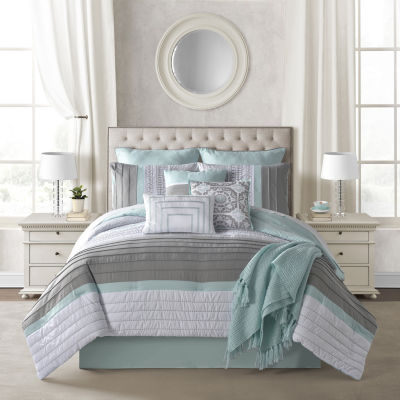 Lanwood Home Mia 10pc. Midweight Comforter Set, Color Turquoise