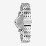 Bulova Womens Crystal Accent Silver Tone Stainless Steel Bracelet Watch 96l297