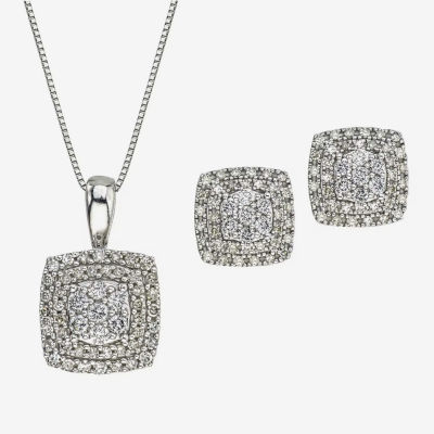Diamond Blossom 1/ CT. T.W. Mined White Diamond 10K Gold 2-pc. Jewelry Set