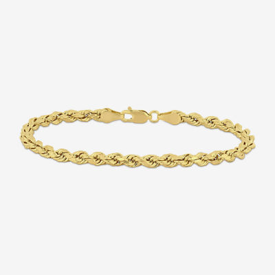 14K Gold 7.5 Inch Hollow Rope Chain Bracelet