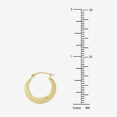 14K Gold 15mm Round Hoop Earrings