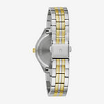 Bulova Womens Crystal Accent Two Tone Stainless Steel Bracelet Watch 98l273