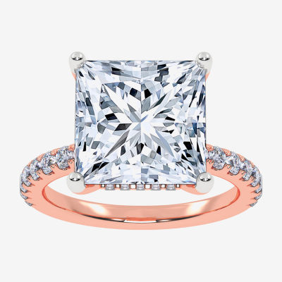 (G-H / Si1-Si2) Womens 5 1/2 CT. T.W. Lab Grown White Diamond 14K Gold Side Stone Engagement Ring
