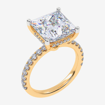 (G-H / Si1-Si2) Womens 5 1/2 CT. T.W. Lab Grown White Diamond 14K Gold Side Stone Engagement Ring