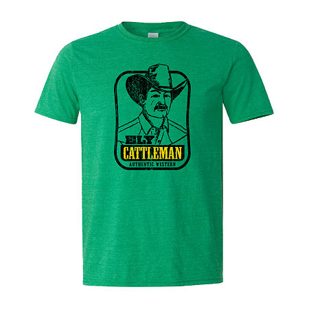 Ely Cattleman Vintage Mens Crew Neck Short Sleeve Regular Fit Graphic T-Shirt, Large, Green