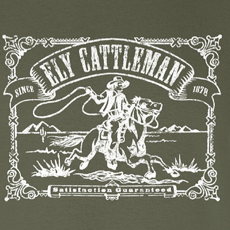 Ely Cattleman Vintage Mens Crew Neck Short Sleeve Regular Fit Graphic T-Shirt, X-large, Green