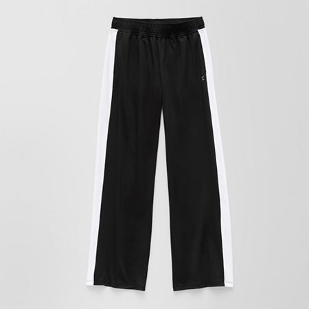 Xersion Little & Big Girls Mid Rise Stretch Fabric Wide Leg Track Pant, 2x-large (20.5) Plus, Black