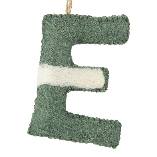 North Pole Trading Co. Into The Woods Wool Monogram Christmas Ornament Collection